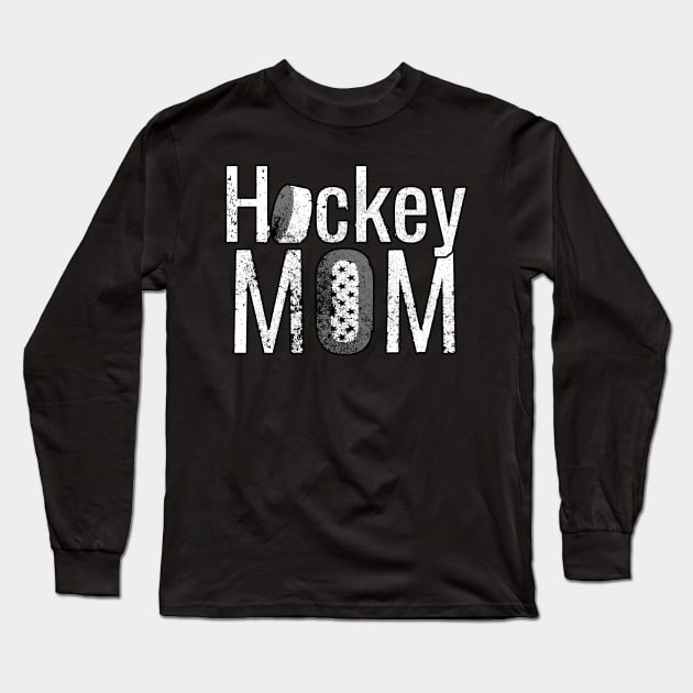 The Hockey Mom White Design Long Sleeve T-Shirt by M Dee Signs